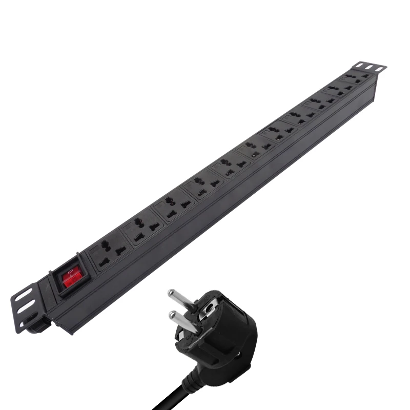 

Power Strip 1U 11 Unit PDU Network Cabinet Rack Aluminum alloy Lightning protection module Universal Socket 16A 3500W