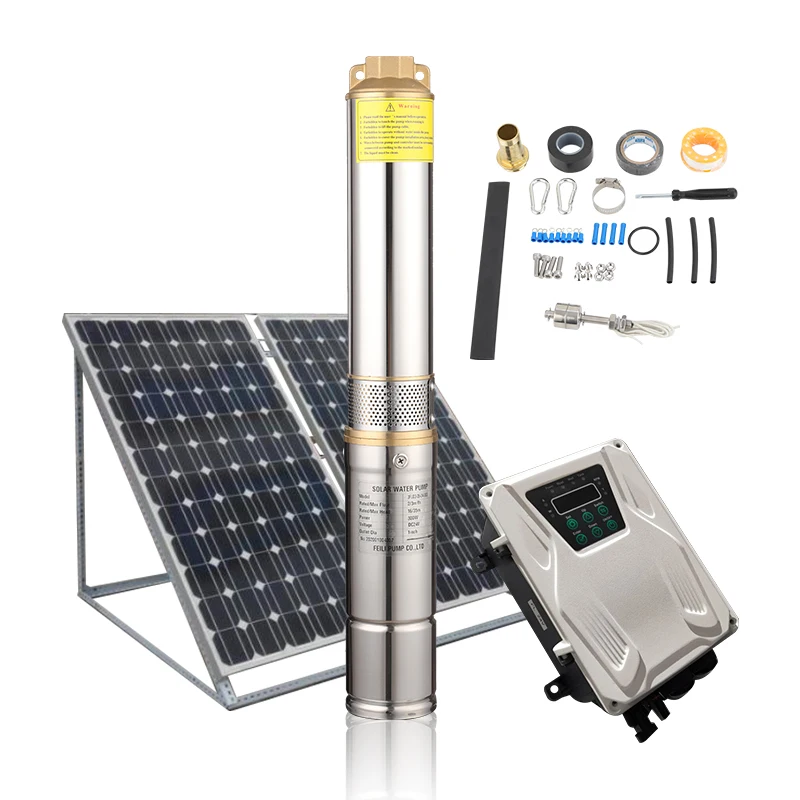 

24V 270W powerful solar powered submersible water pumps head 100m brushless solar water pump and panel in South Africa