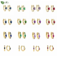 925 sterling silver needle fashion small hoop earrings for women color cz gold earrings hoop wedding luxury jewelry premium gift