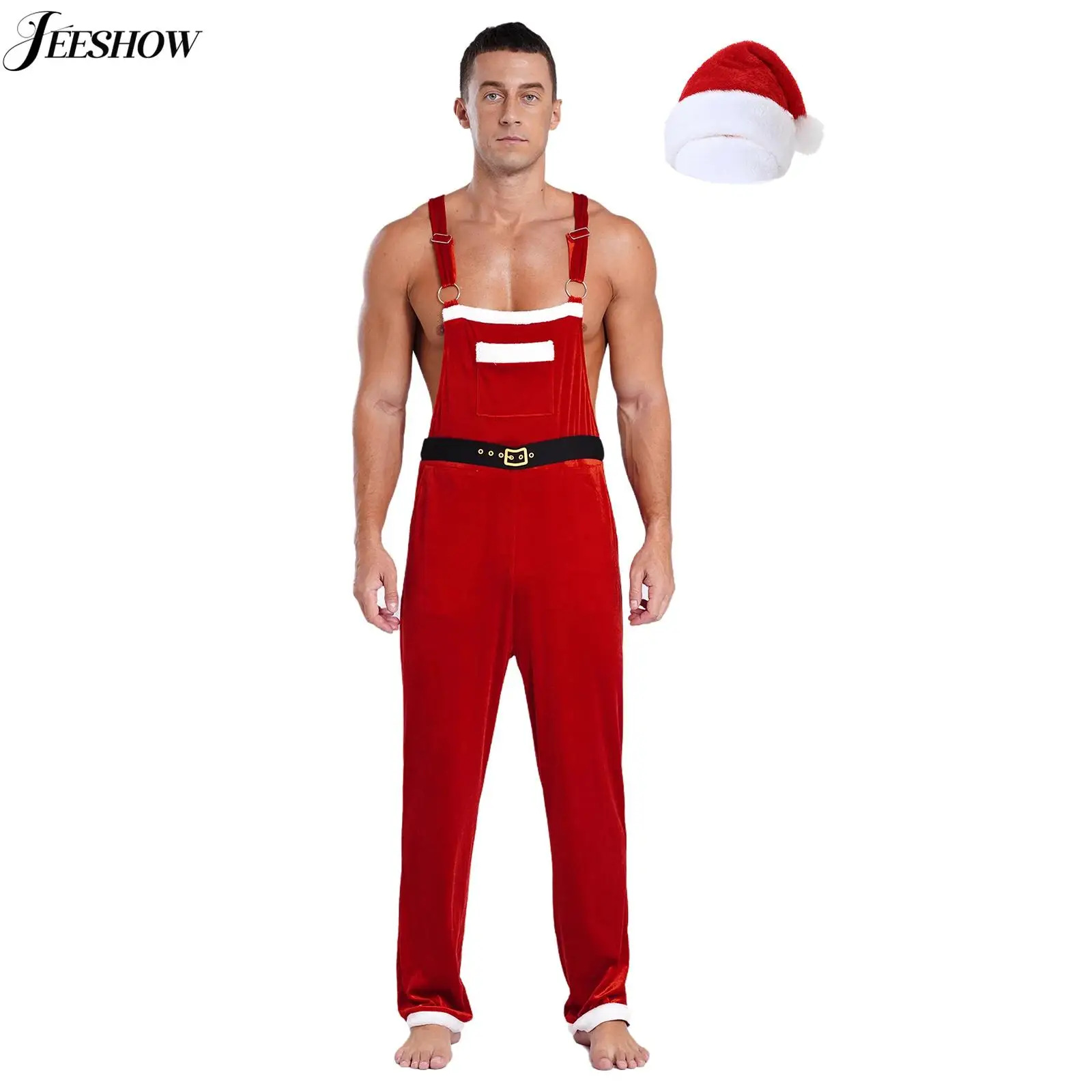 Мужской костюм Санта-Клауса комплект из двух предметов рождественский для