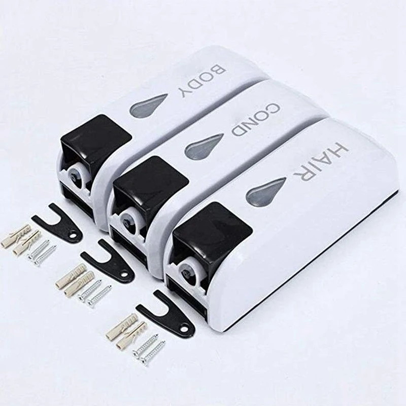 2X Тройной дозатор мыла для душа Настенный жидкого Шампуня мытья лосьона ванной