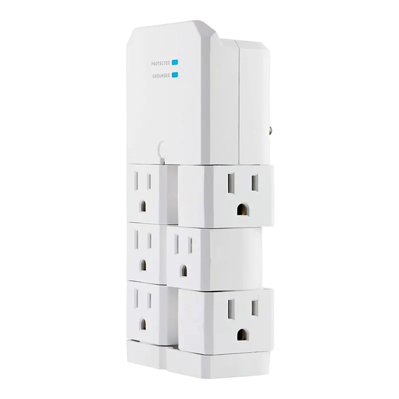 

2023 smart home Pro 6-Grounded Outlet Surge Tap, Swivel Outlets, White - 37063