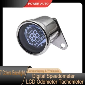Universal Motorcycle Digital Motorcycle Speedometer Retro LCD Odometer Cafe Racer Tachometer indicator Scooter ATV Meter