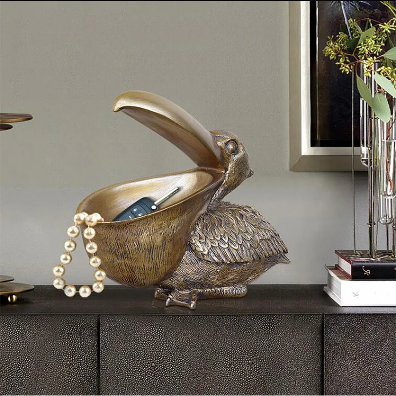

Nordic Jewelry Key Storage Box Resin Big Bird Crafts Decoration Home Bedroom Livingroom Table Toucan Ornaments Office Decoration