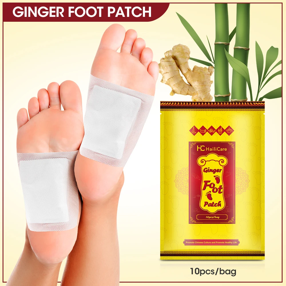 

10pcs 100pcs Ginger Bamboo Foot Patches Detox Pads Adhersive Foot Care Tool Improve Sleep slimming Foot sticker Body Relax