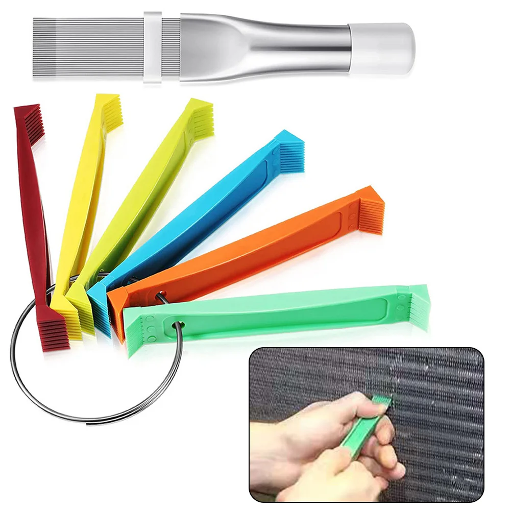 

2pcs Air Conditioning Cleaning Tools Car FCR6 Fin Comb Tool Set Car Air Conditioner Maintenance Straighten Evaporator Condenser