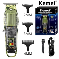 kemei original cordless hair trimmer for men professional electric powerful hair clipper rechargeable beard hair cutting tool