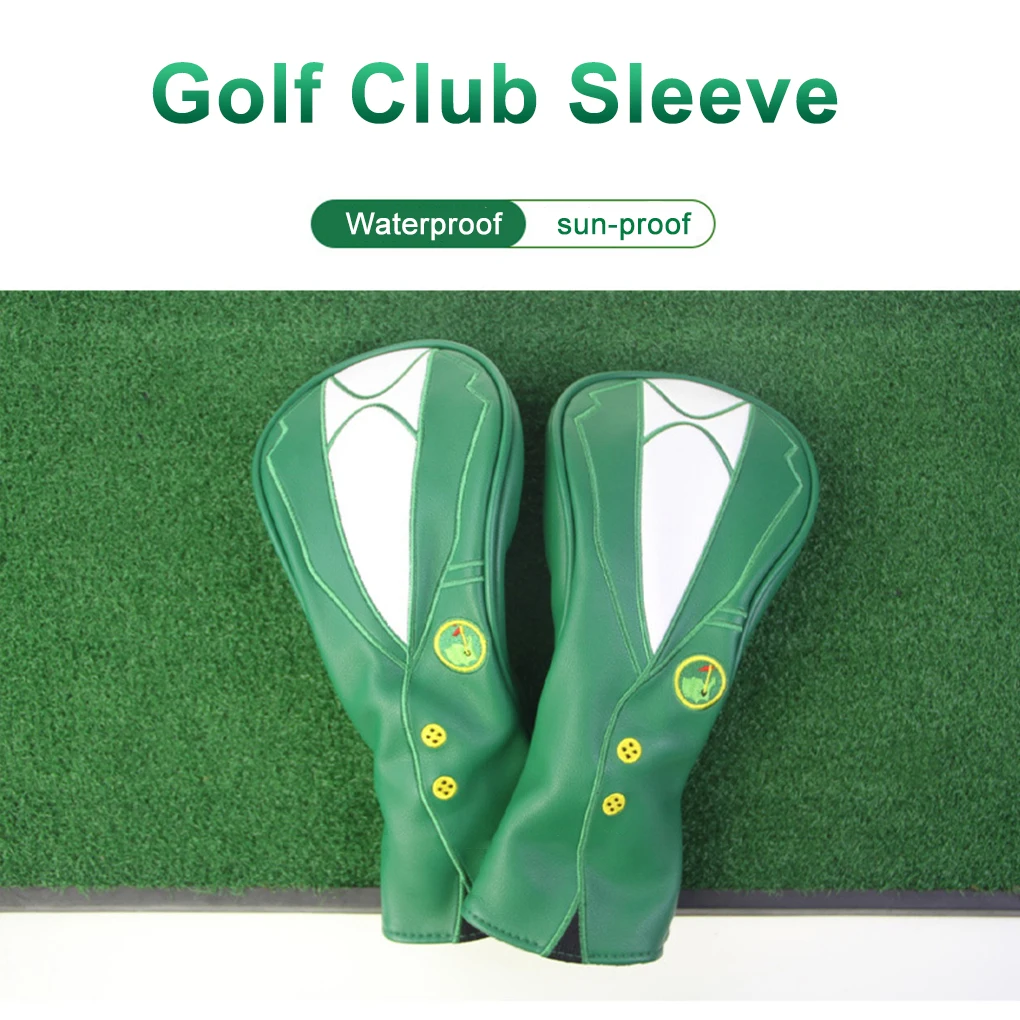 

Golf Club Covers Clubs Heads Cover Sports Spare Parts Green Jacket High-end Number Plate for Protecting Wooden Pole
