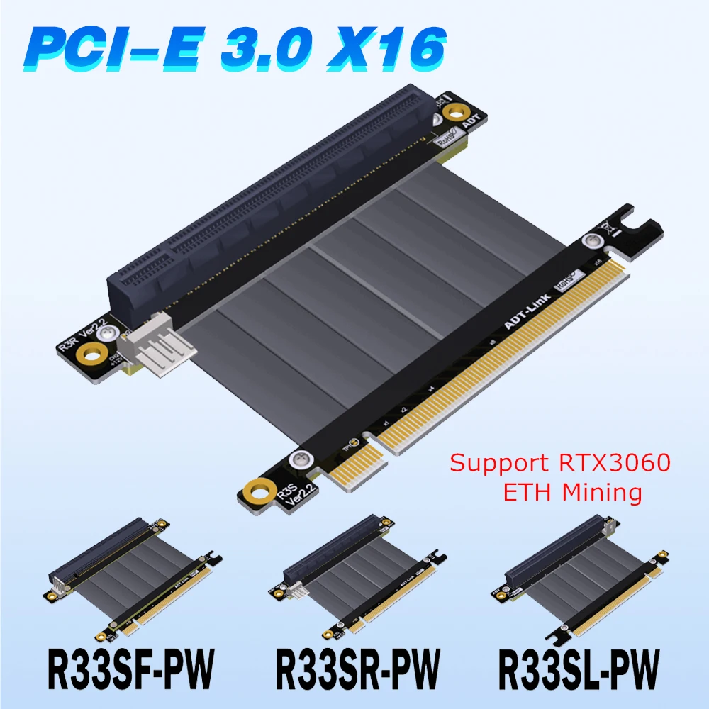 PCI-E 3,0 X16 Удлинительный Кабель-адаптер Райзер Pcie 16x поддержка Nvidia RTX3060 графическая карта ETH мультикарта Майнинг