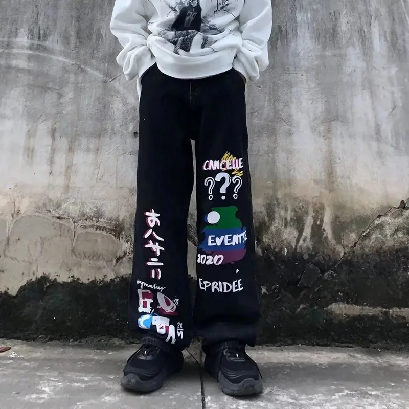 New Japanese Streetwear Hiphop Loose Straight Wide Leg Baggy Pants Men'S Trend Ruffian Handsome Versatile Original Pants Unisex