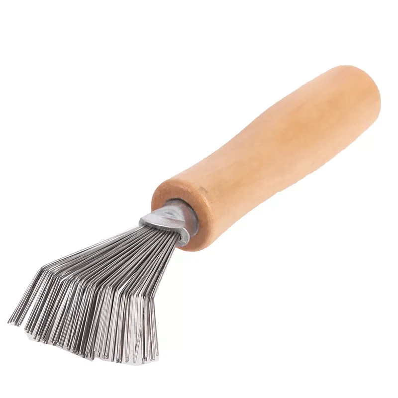 

NEW Wooden Comb Cleaner Delicate Cleaning Removable Hair Brush Comb Cleaner Tool Handle Embeded Tool