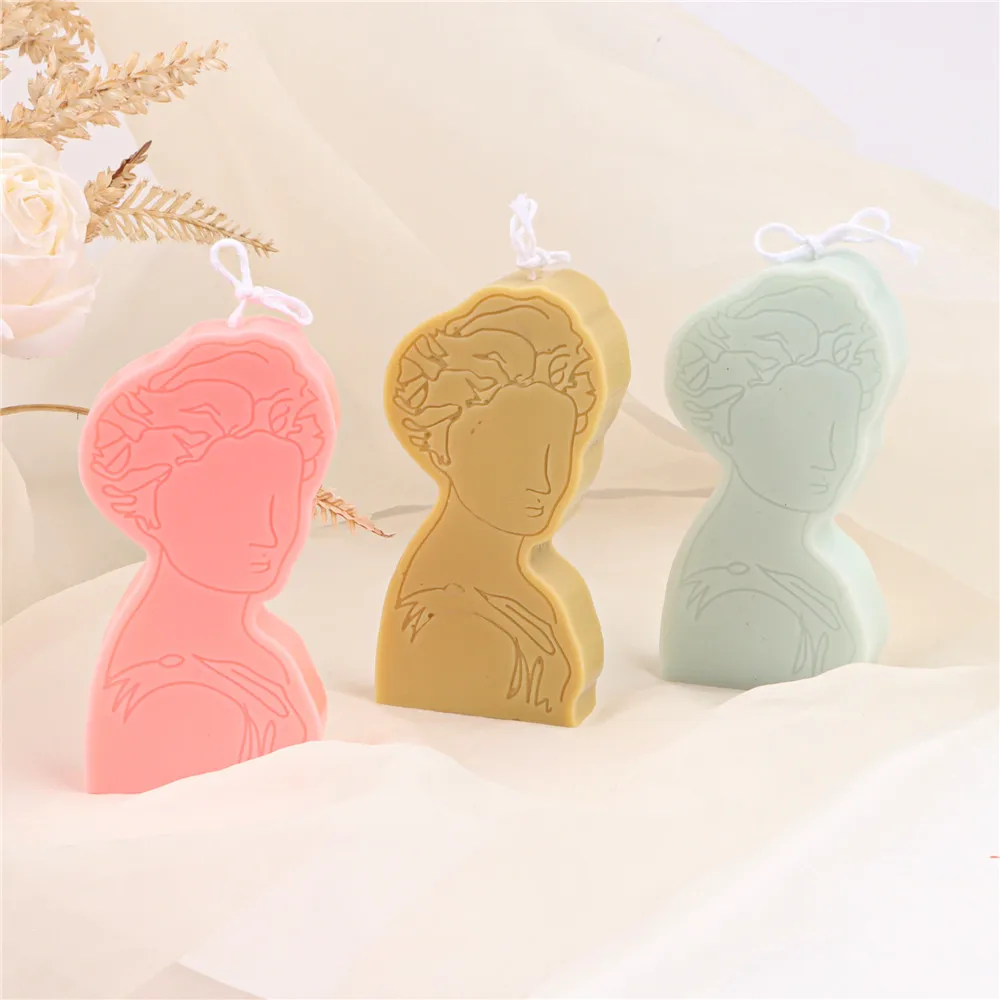 

Beauty Body Silicone Candle Mold Ins Nordic Simple Strokes Woman Head Portrait mould Soap Cookie Cake Molds Wedding Souvenirs