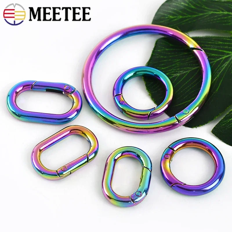 Фото 5/10 шт. Meetee 10-50 мм, металлическое пружинное уплотнительное кольцо, пряжка, ремешок для сумки, соединительный карабин, брелок для ключей, зажим для ошейника для домашних животных, фурнитура, аксессуары №2