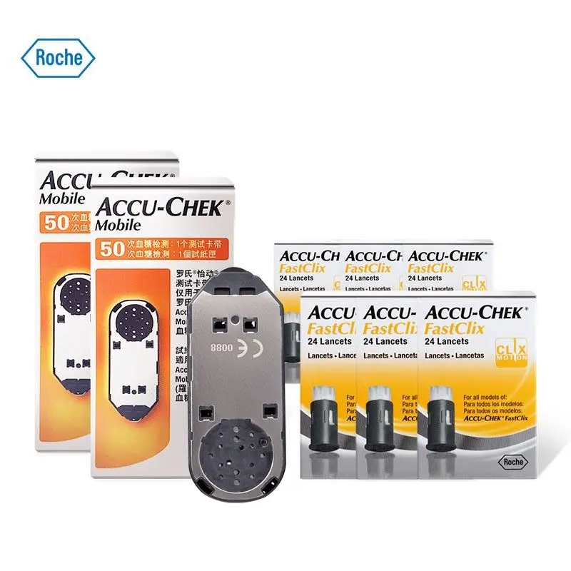 Фото ACCU CHEK Mobile 100 шт. тест-полоски для измерения уровня глюкозы в крови и 144 шт. иглы для измерения уровня глюкозы в крови для домашнего диабета №1