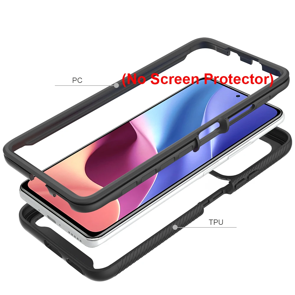 Гибридный прочный противоударный чехол 2 в 1 для Xiaomi Poco F3 Redmi K40 Note 9S 10S 10 Pro Max