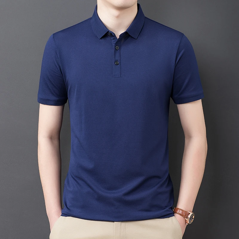 

2022 Summer Solid Color Polo Shirts for Men Short Sleeve Slim Fit Business Social Polo Hombre Cotton Lapel Tee Tops Man Clothing