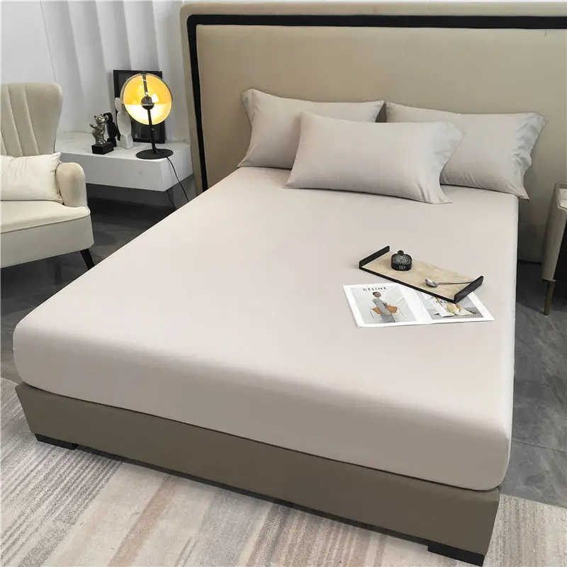 

Winter New All Cotton Long staple Cotton Frosted Fitted Sheet Solid Color Thickened 1.8 Flat Sheet Sheet Bedcover Simple Bedding