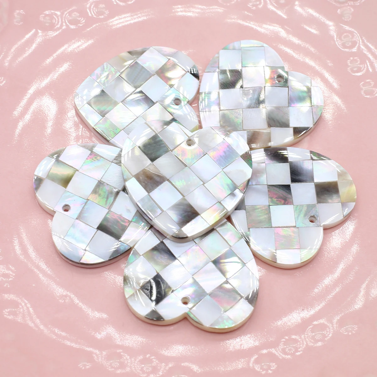 

Necklace Pendant Natural Shell Splicing Heart-Shaped Pendant Charms For Jewelry Making DIY Necklace Bracelet Accessory