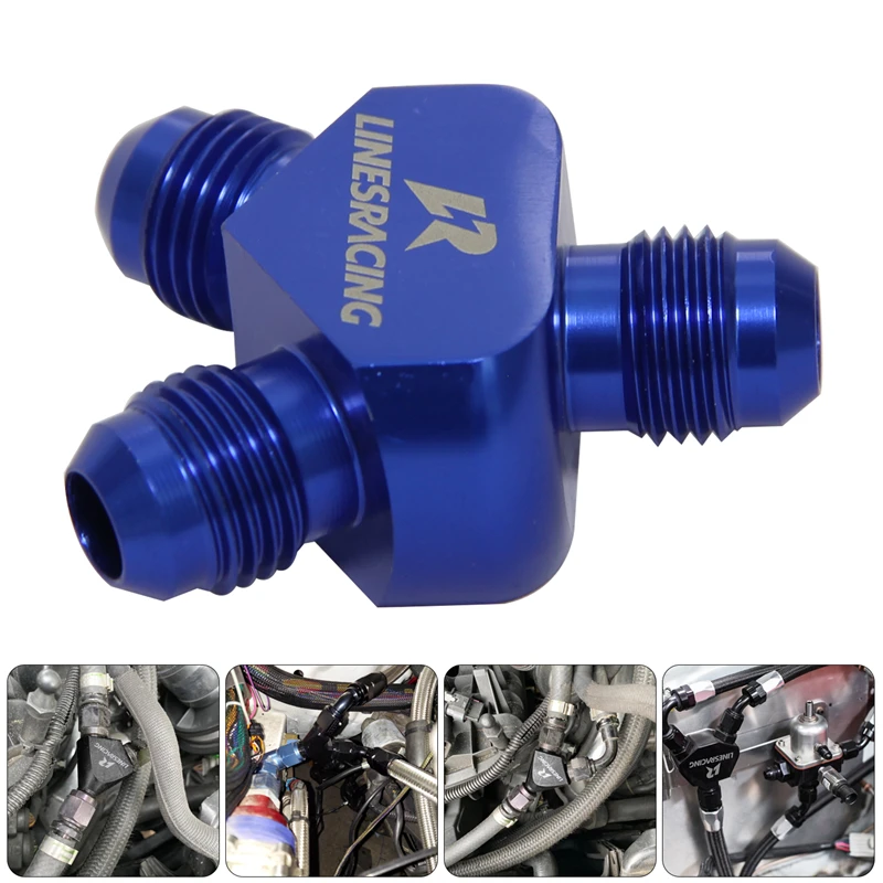 

AN6 AN-6 Inlet Outlet Y Block Car Performance Aluminum Fitting Adapter Dash #6 Blue/Red/Black