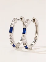 huitan simple stylish hoop earrings for women silver plated ear piercing accessories daily wear fashion versatile female jewelry