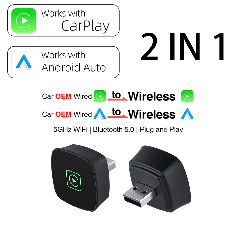 

Беспроводной Адаптер CarPlay/Android Auto 2-в-1 Mini USB Для Hyundai Honda Haval Genesis Ford Fiat Dodge Chevrolet Borgward R...