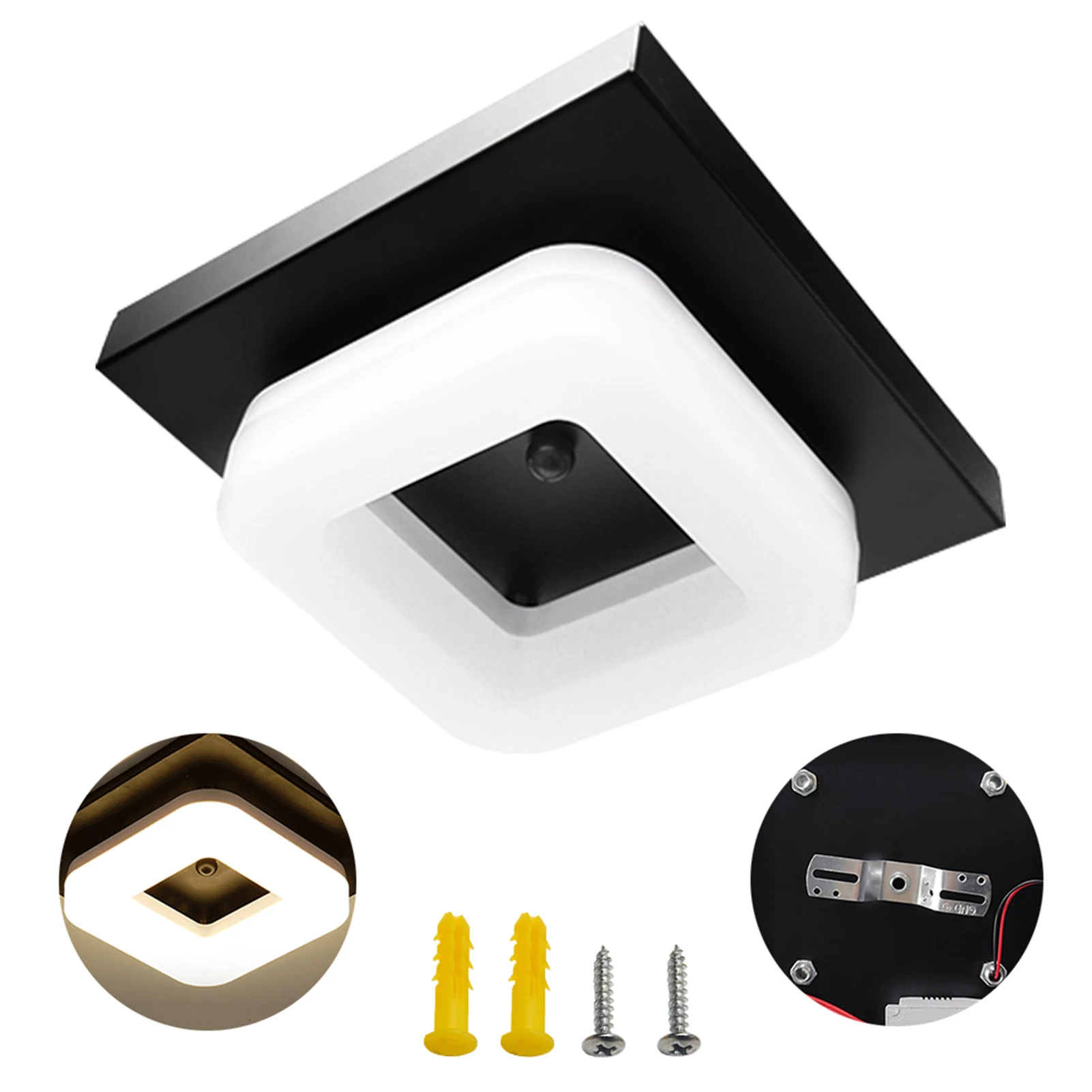 

Porch LED Lamp 12W Ceiling Light Living Room Surface Mounted Home Hallway Flush Artpad Modern Balcony Interior Square Shape