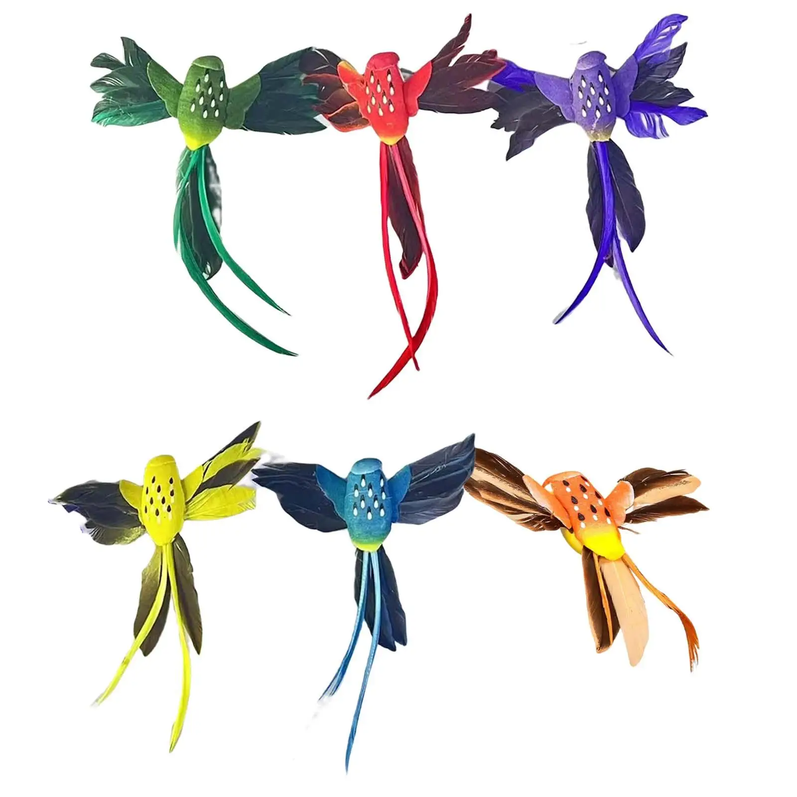 

6 Pieces Artificial Birds Fake Foam Birds Handmade for Wedding Ornaments