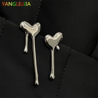 yangliujia asymmetry metal drop earrings european american style personality fashion long earrings ms girl travel accessories