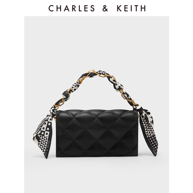 

CHARLES＆KEITH New Arrival for Spring 2023 CK2-70770588 Ringer Chain Single Shoulder Cross-Body Small Square Bag Female