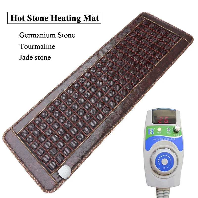 

220V Far Infrared Heating Mat Hot Stones Jade Tourmaline Negative Ions Mesh Mat Temperature Adjustable Heating Pad Pain Relief
