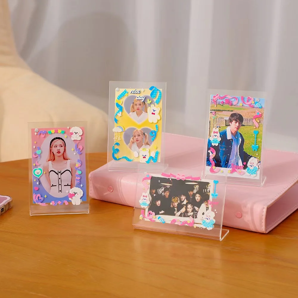 

Korea Acrylic Korea Kpop Photocards Magnetic Double Photo Display Board 3/4 Inch Idol Photo Frame Clear Poster Desk Show Stand