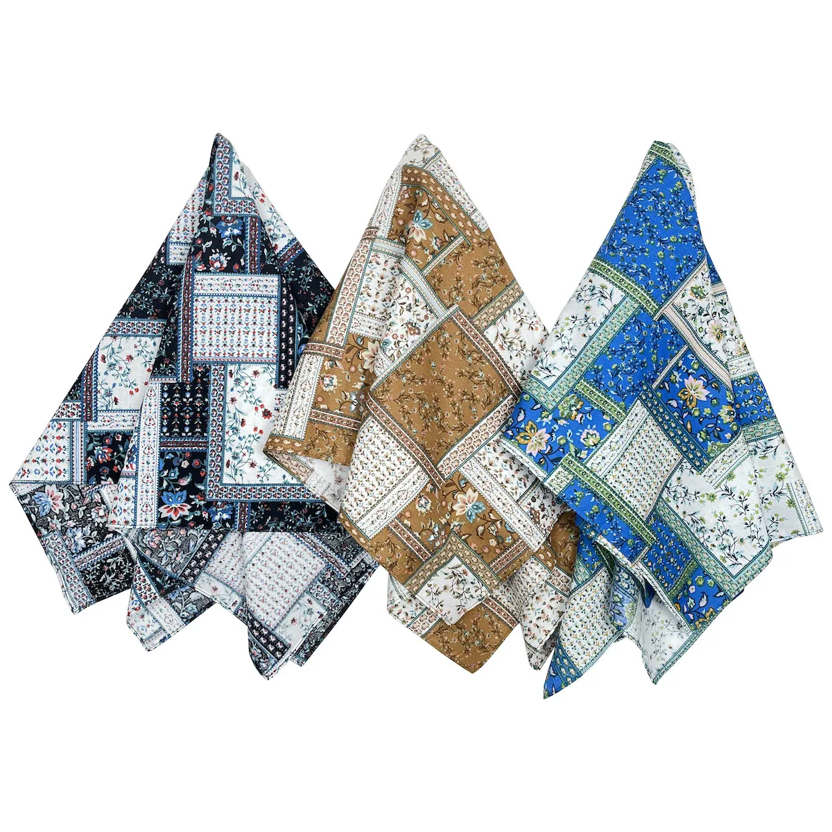 70cm 100% cotton Vintage Pastoral Floral Kerchief Bag Scarfs Female Square Headband Bandana Hairband Neck Scarves For Ladies |