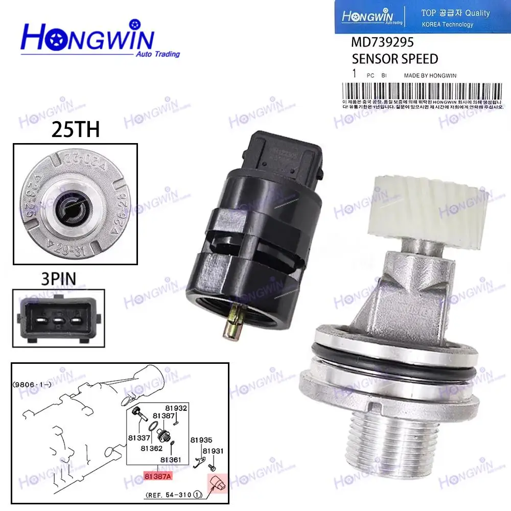 

25 Зубов МД 739295 Датчик скорости для Mitsubishi L200 2800DIESEL 2500DIESEL PAJERO/MONTERO SPORT 3000/2WD PAJERO/MONTERO II MR 111106