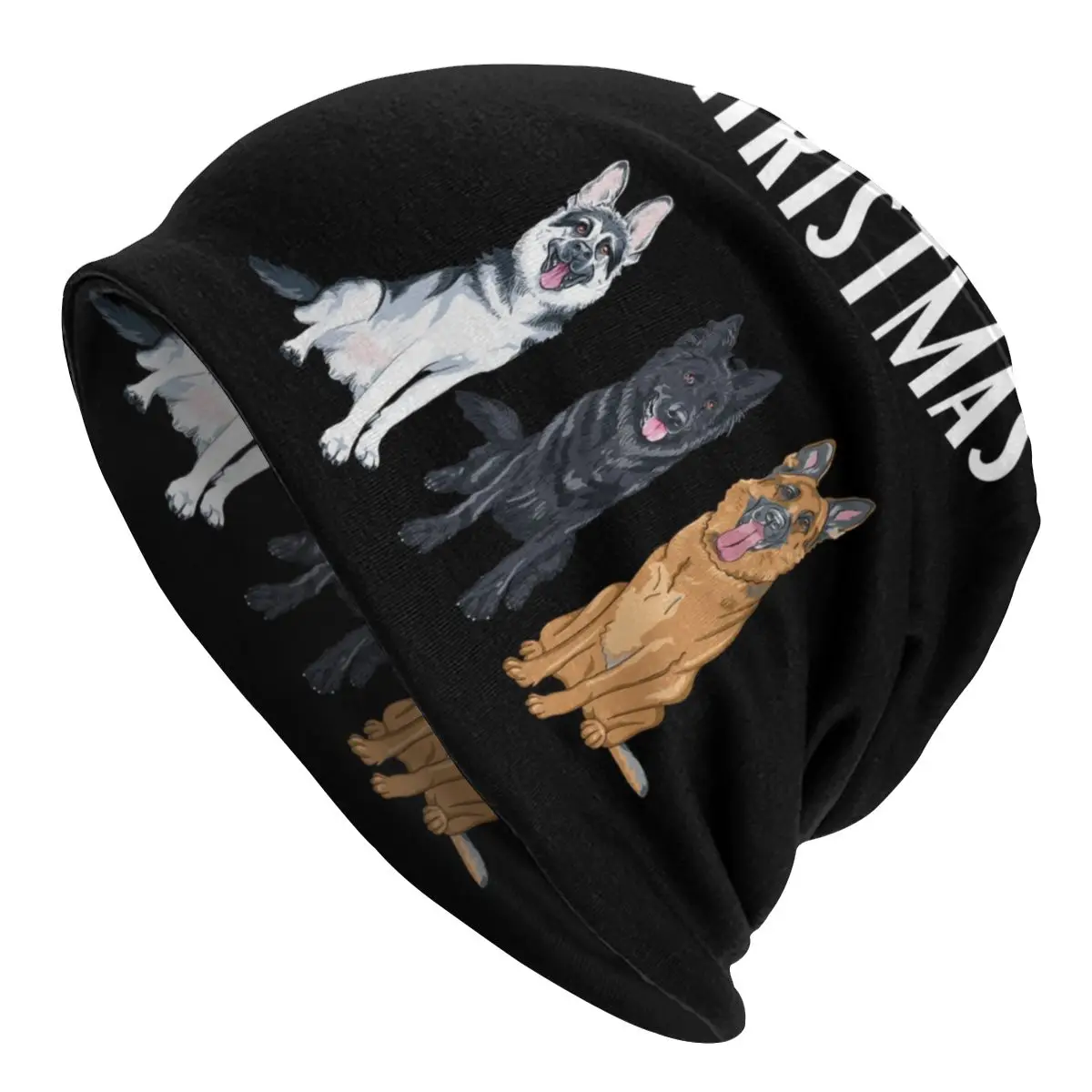 

Зимняя теплая вязаная шапка унисекс для мужчин и женщин, взрослая немецкая овчарка, рождественские шапочки с цитатами, облегающие шапки, го...