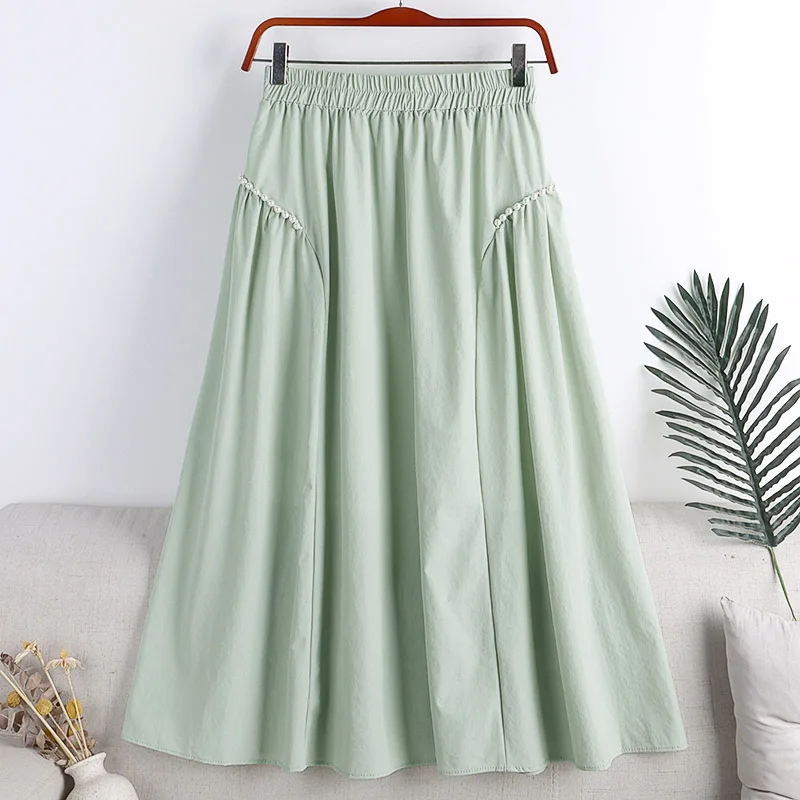 

Женская юбка-трапеция средней длины, трапециевидная юбка с жемчужинами, модель 2022 на лето, 880