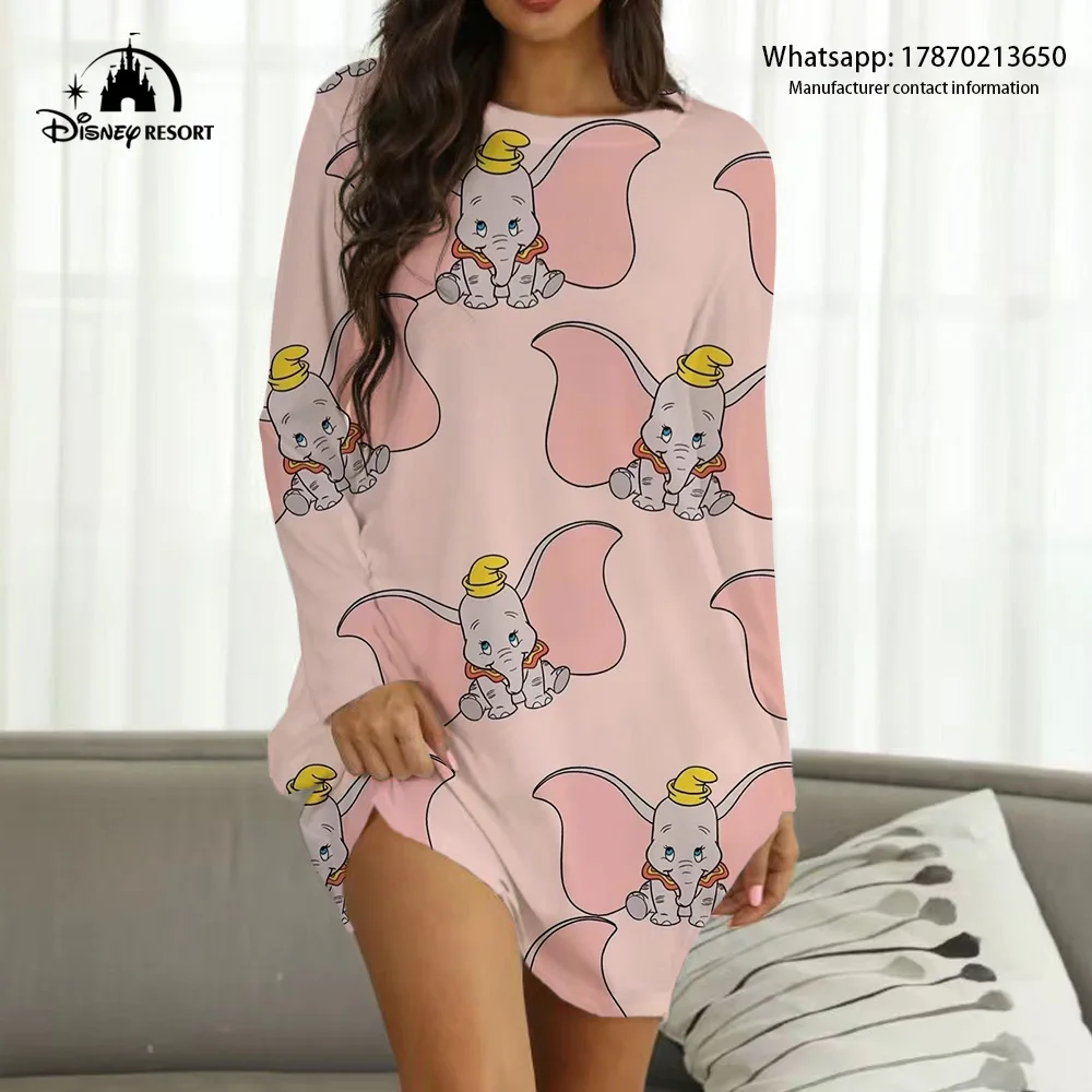 

2022 New Disney Brand Mary the Cat and Dumbo Cartoon Print Hot Sale Sweetheart Women's Fall Fashion Casual Boho Loungewear Y2K