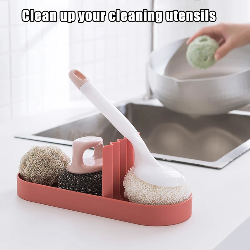 

Durable Mini Dish Sponge Rack and Tray Storage Portable Lightweight Easy Install Drain Rack Kitchen Sink Soap Holder Hanger