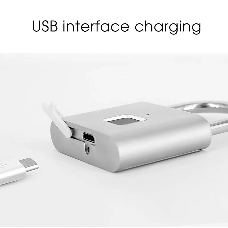 Сканер отпечатков пальцев портативный противокражный замок с USB-зарядкой и