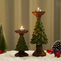 resin christmas tree candle holders candlesticks candelabros decorativos tabletop centerpiece wedding home decoration