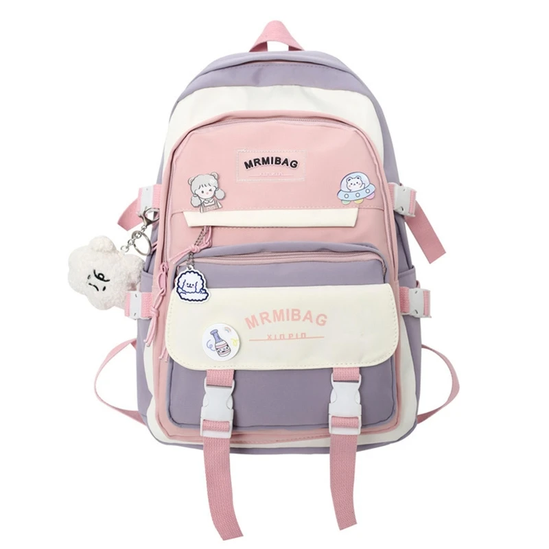 

M6CC Women's Laptop Bag Computer Bookbag for Work School College Travel Daypack Purse Medium Backpack Cute Plush Pendant