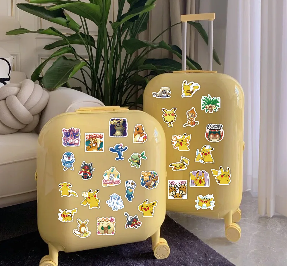 cartoon animation lovely pokemon pikachu kawaii sticker student stationery mobile phone computer office accessories decoration free global shipping