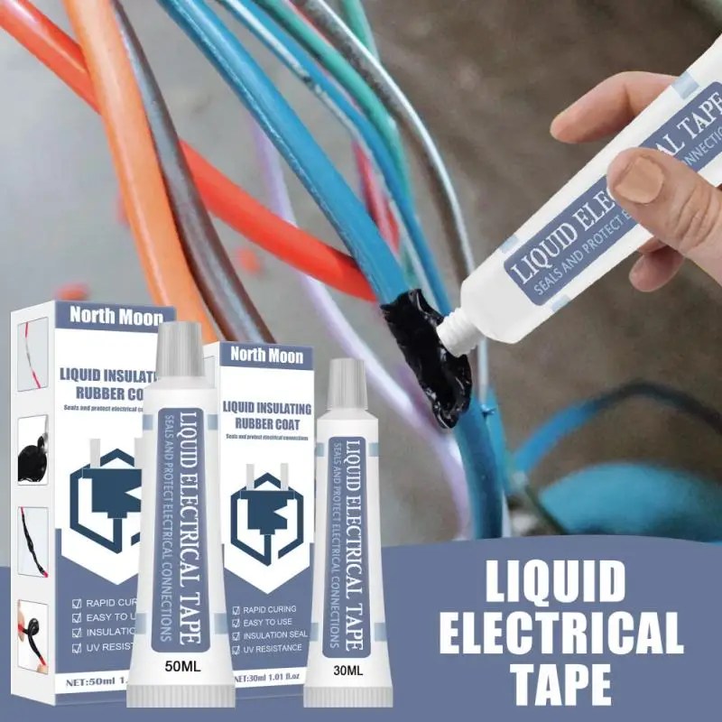 

30/50ml Liquid Insulation Electrical Tape Tube Paste Fast Rubber Fixed Dry Insulating Sealing Glue Waterproof UV Protection Glue