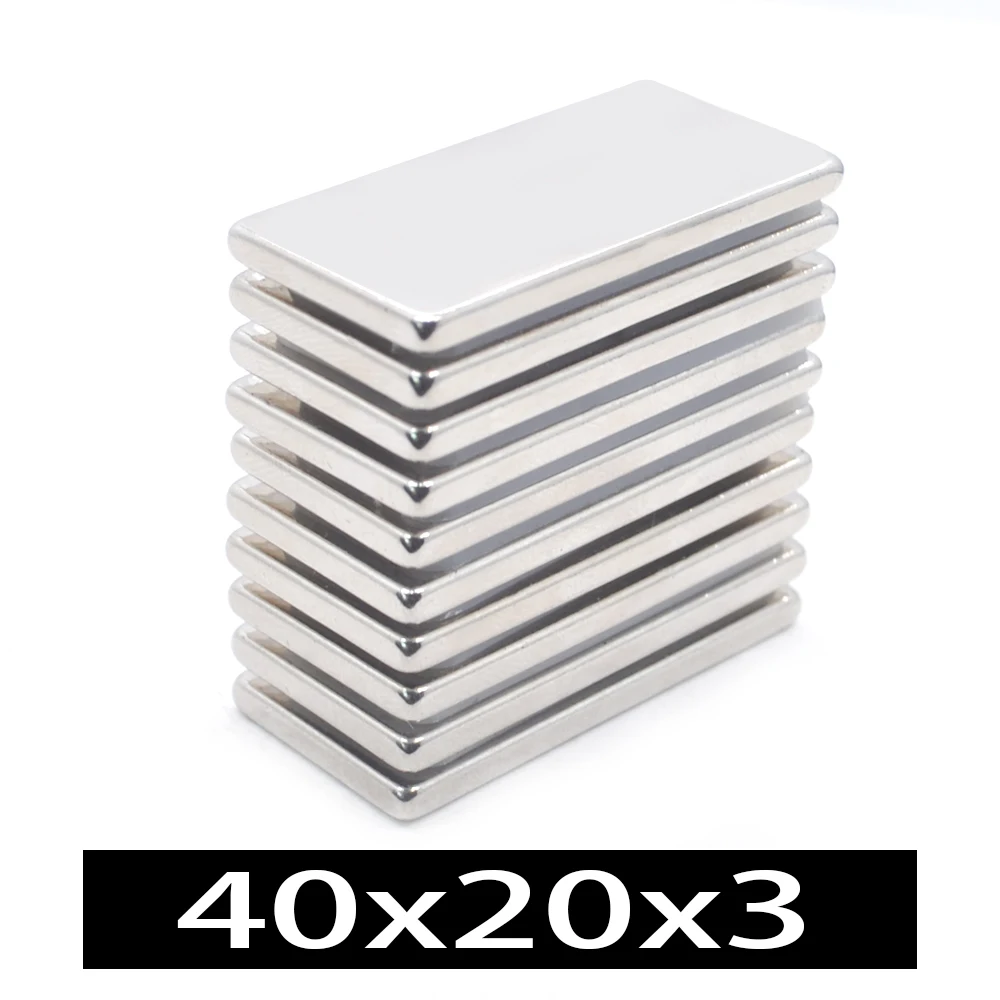 Неодимовый магнит 1-200 шт. 40x20x3 мм 40 x 20 3 N35 NdFeB блок сверхмощный сильный постоянный
