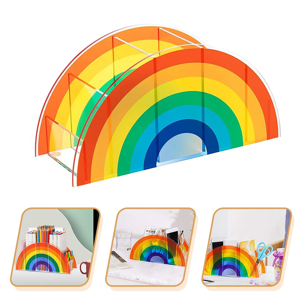 

Ящик для хранения с отсеком, настольный органайзер для всякой всячины, акриловый держатель для канцелярских принадлежностей