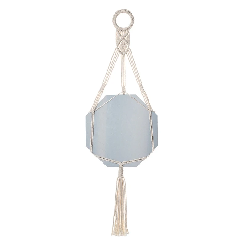 

Macrame Wall Hanging Mirror Boho Geometric Decorative Mirror For Apartment Living Room Bedroom Dorm Room Entryways