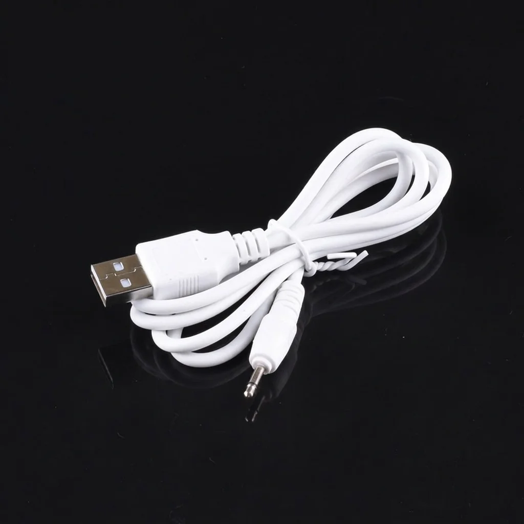 Фото Переходник USB на DC-разъем 2.5*0.7 мм / DC 2.5x0.7 белый/черный L-образный угловой штекер с кабелем-коннектором №3
