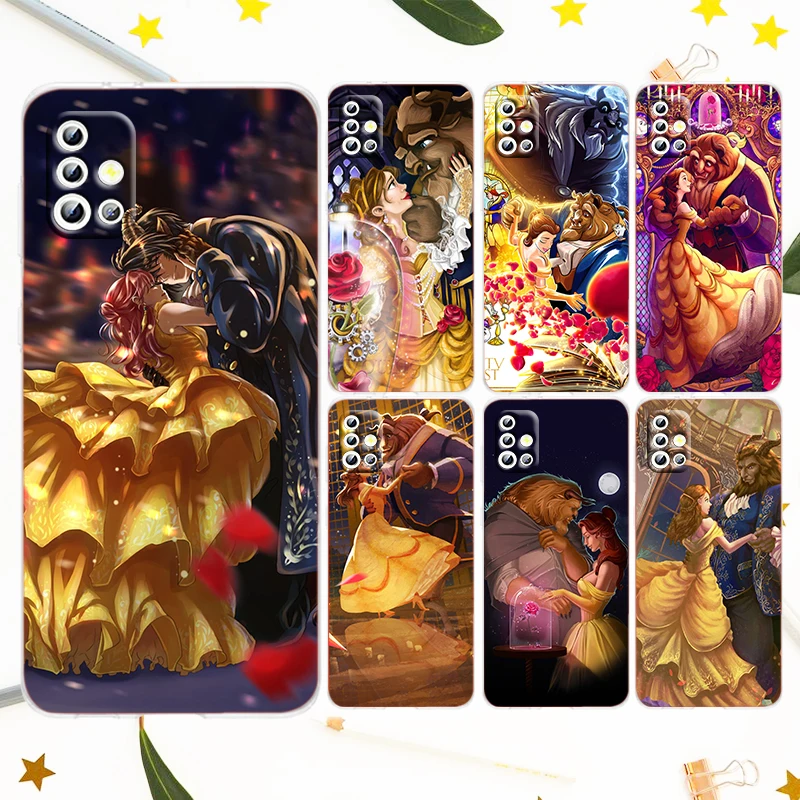 

Disney Beauty And Beast Phone Case For Samsung A73 A72 A71 A53 A52 A51 A42 A33 A32 A23 A22 A21S A13 A04 A03 5G Transparent