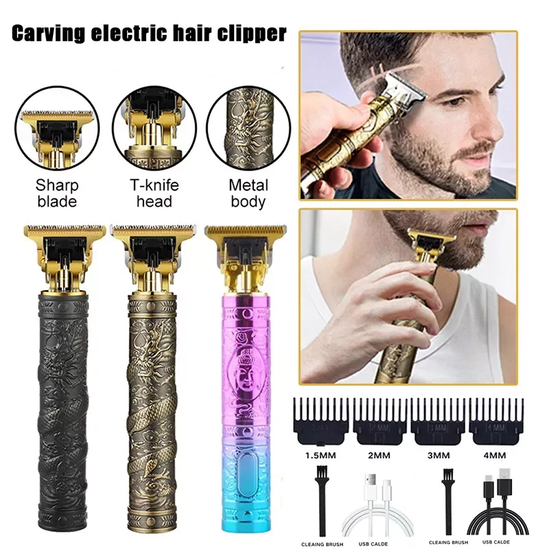 

NEW IN Vintage T9 Electric Hair Cutting Machine Rechargeable Hair Barber Trimmer For Men Hair Clipper Shaver Professional Beard