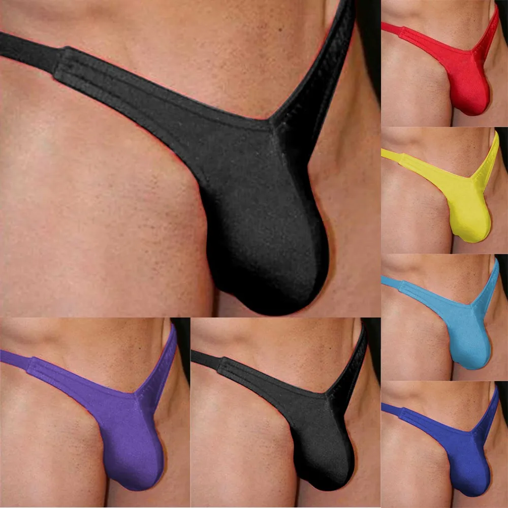 

Men Sexy G-string Thong Jockstrap Bikini Underwear Sissy Pouch Briefs Panties U-convex Open Back Calcinha Gay T-back Sex Shorts