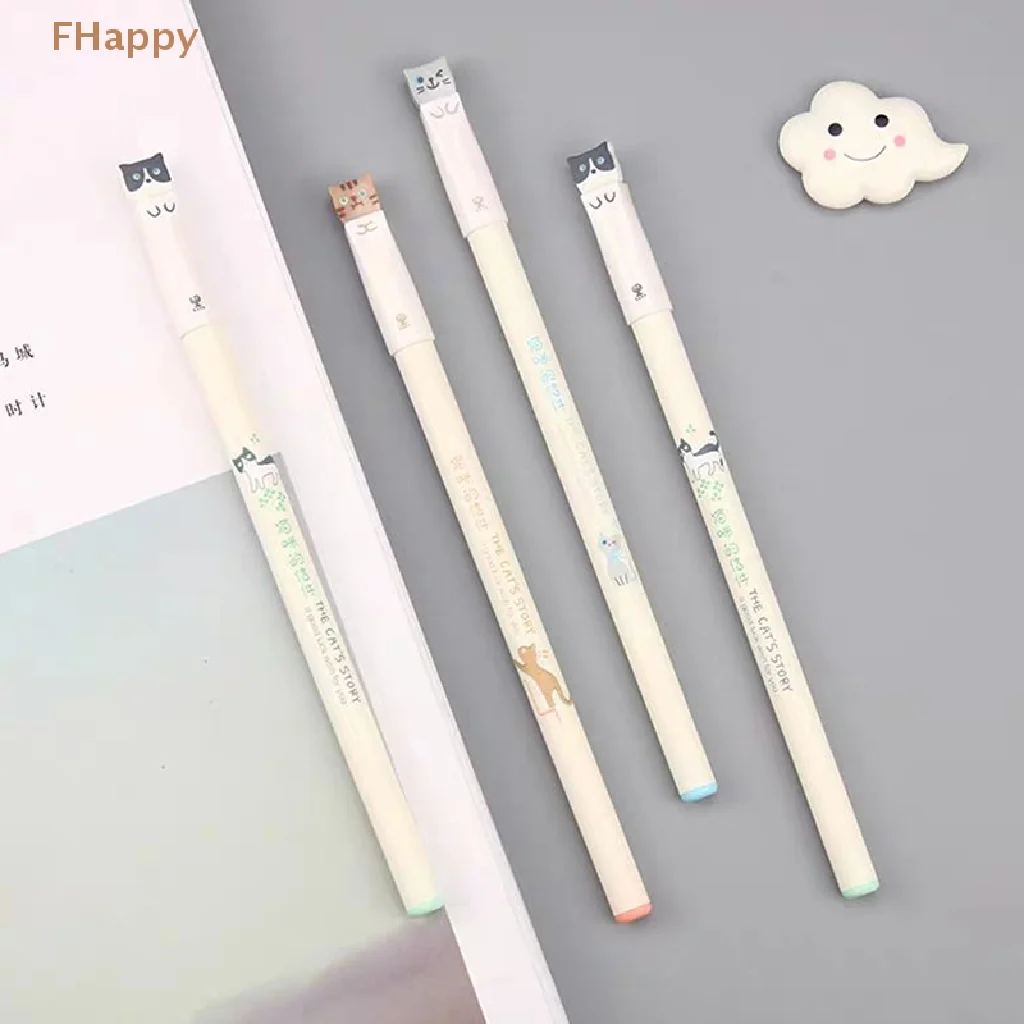 

Cute Kawaii Cat Pen 0.38mm Gel Pen Anime Funny Fancy Writing Student Office Pens Animal Stationary School Supplies